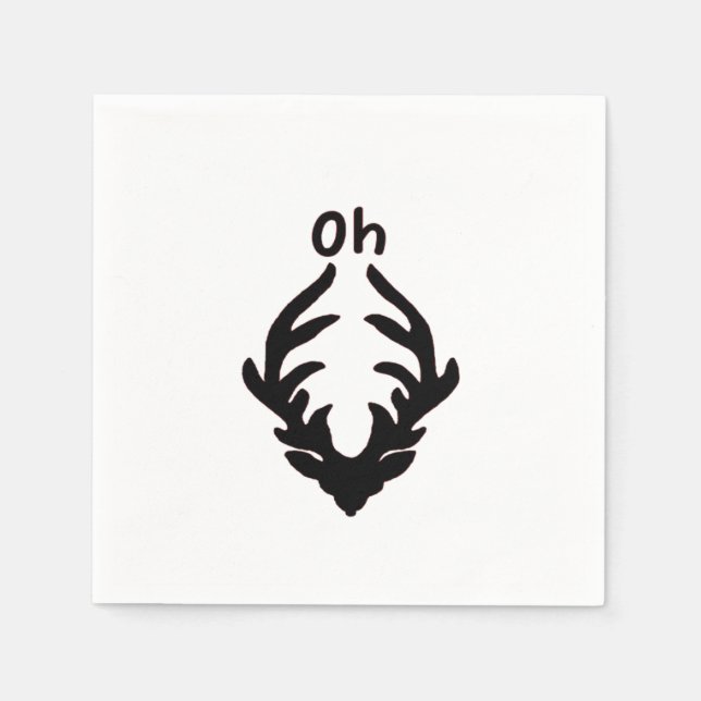 Oh Deer Artistic Clean Style  Napkin (Front)