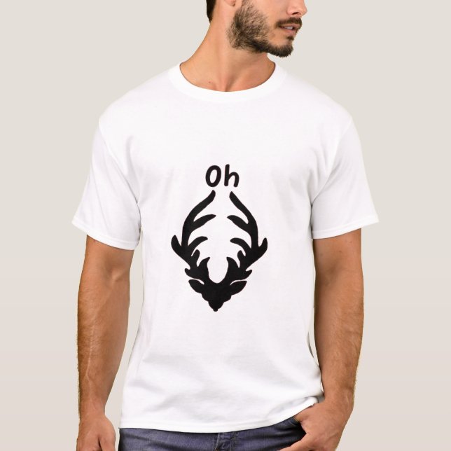 Oh Deer Artistic Clean Style T-Shirt (Front)