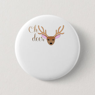 Oh Deer Artistic Style  6 Cm Round Badge