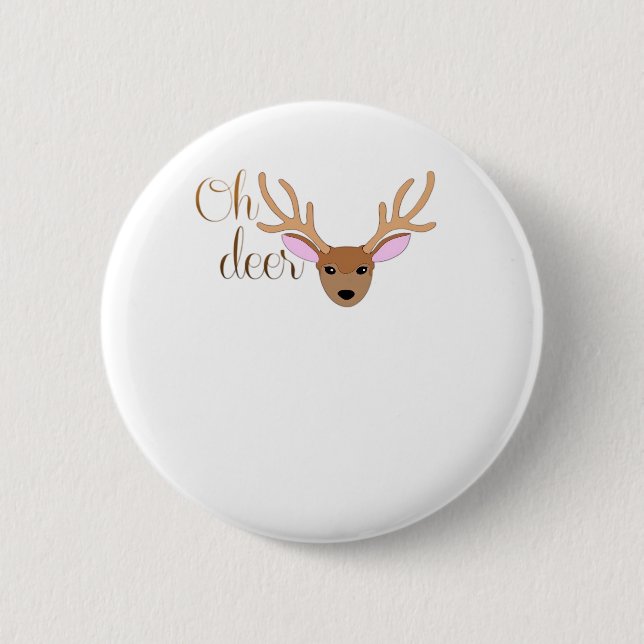 Oh Deer Artistic Style  6 Cm Round Badge (Front)