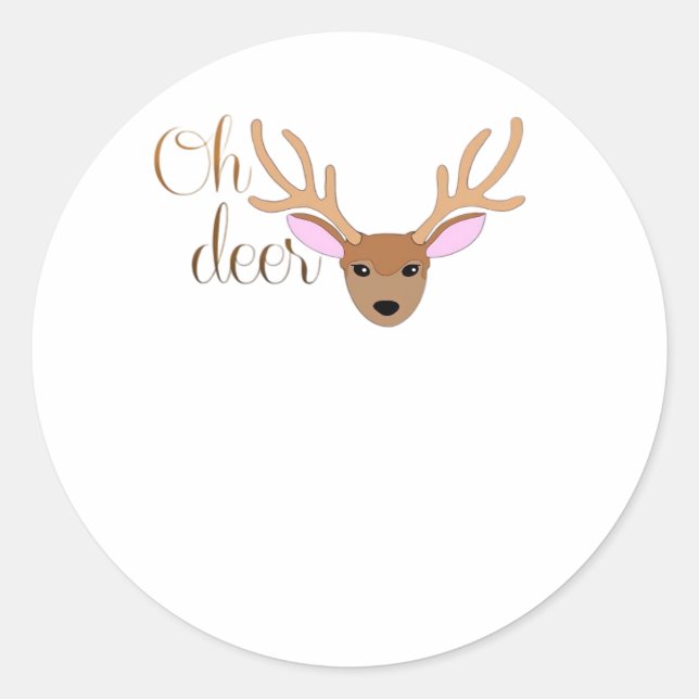 Oh Deer Artistic Style  Classic Round Sticker (Front)