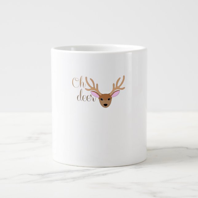 Oh Deer Artistic Style  Large Coffee Mug (Front)