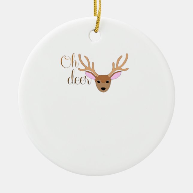 Oh Deer Artistic Style Ornament (Front)