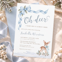 Oh Deer Baby Boy Is Almost Here Blue Baby Shower