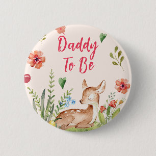 Oh Deer Baby Shower Daddy To Be Button