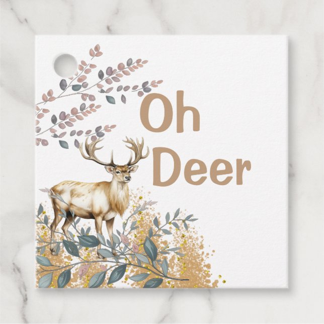 Oh Deer Baby Shower Favour Tags (Front)