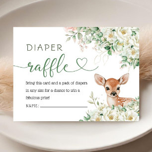 Oh Deer Baby Shower Gender Neutral Diaper Raffle  Enclosure Card