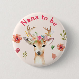 Oh Deer Baby Shower Grandma To Be Button