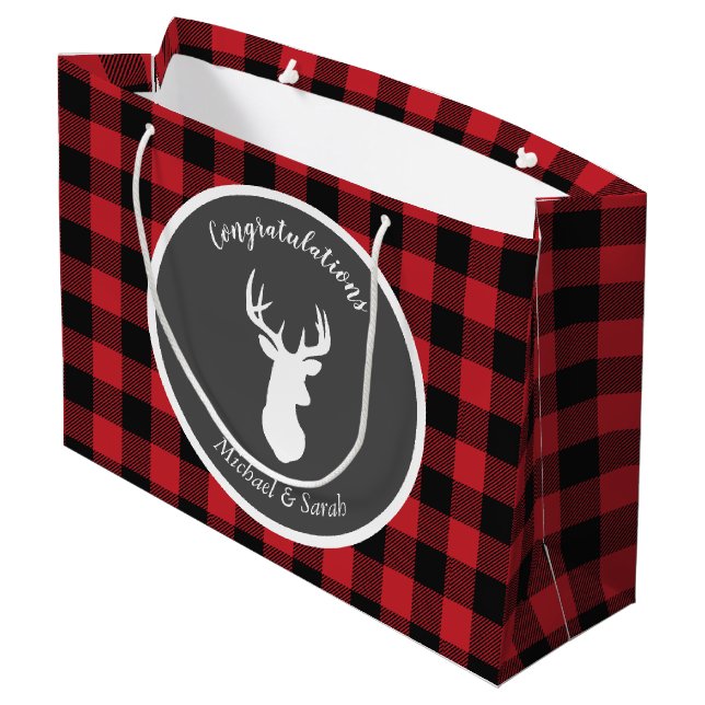 Oh Deer Baby Shower Large Gift Bag (Back Angled)