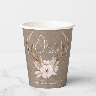 Oh Deer Baby Shower Paper Cups – Woodland Watercol