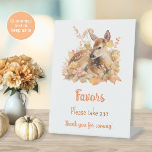 Oh Deer Baby Shower Party Sign Autumn Watercolor