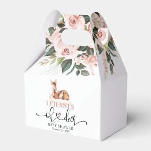 Oh Deer Baby Shower Pink Floral Favour Box