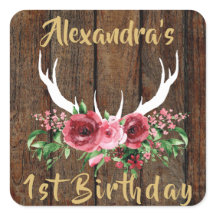 Oh Deer Birthday Favour Sticker