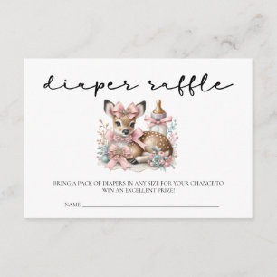 Oh deer blush pink girl baby shower enclosure card