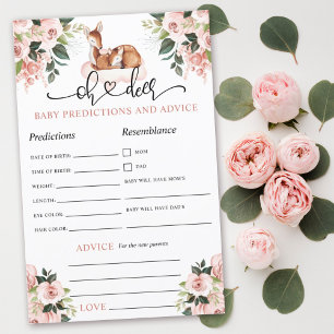 Oh Deer Botanical Floral Baby Predictions Game