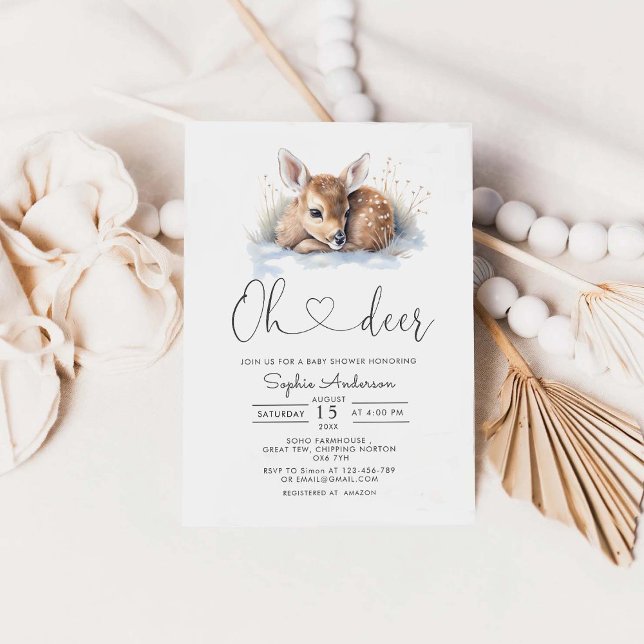 Oh Deer Boy Winter Baby Shower Invitation (Creator Uploaded)