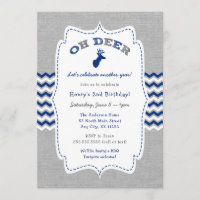 Oh Deer Buck Boy Birthday Party Invitation