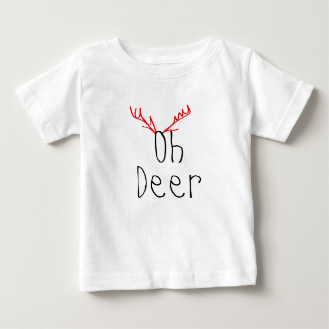 Oh Deer Christmas baby Raglan T-shirt (Front)