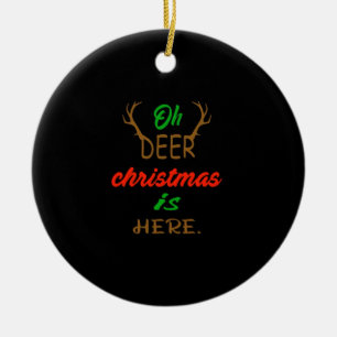 Oh Deer Christmas Celebration Holiday Design Ceramic Tree Decoration