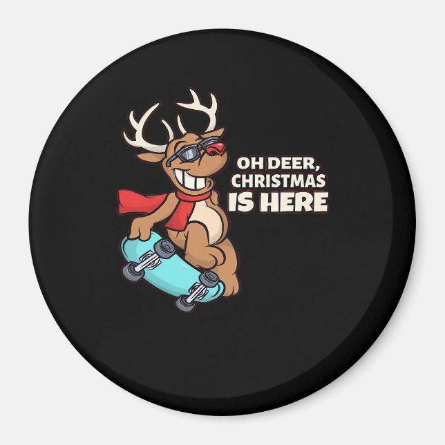 Oh Deer Christmas Celebration Holiday Design  Magnet (Front)