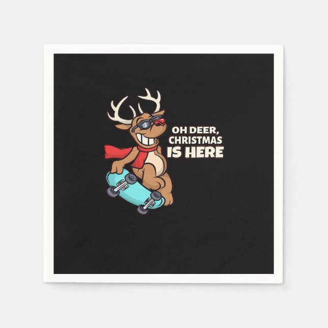 Oh Deer Christmas Celebration Holiday Design  Napkin (Front)