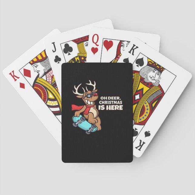 Oh Deer Christmas Celebration Holiday Design  Playing Cards (Back)