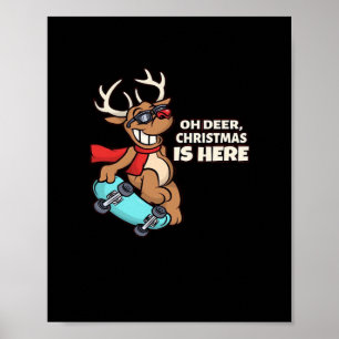Oh Deer Christmas Celebration Holiday Design Poster