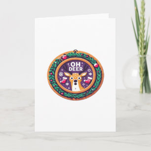 Oh Deer Christmas Festive Holiday Design Card