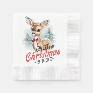 Oh deer Christmas is here,Paper Napkin