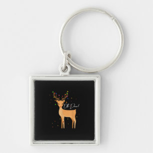 Oh Deer Christmas Light Pajama Cute Reindeer Holid Key Ring