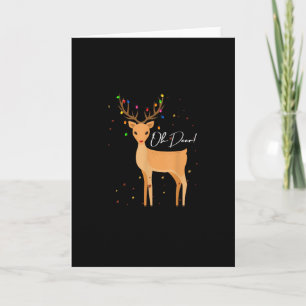 Oh Deer Christmas Light PajamaFolded Greeting Card