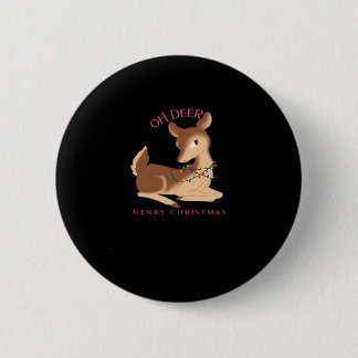 Oh Deer Christmas Modern Design 6 Cm Round Badge