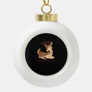 Oh Deer Christmas Modern Design  Ceramic Ball Christmas Ornament