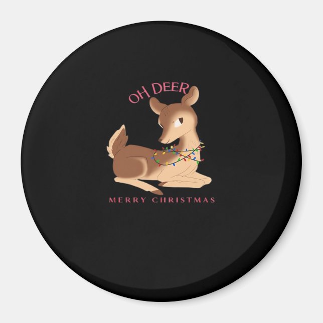 Oh Deer Christmas Modern Design  Magnet (Front)