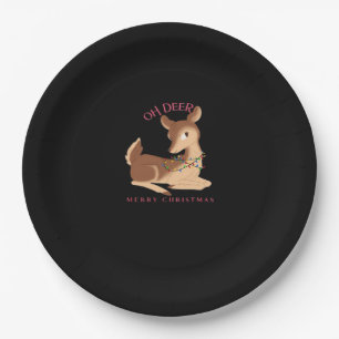 Oh Deer Christmas Modern Design  Paper Plate