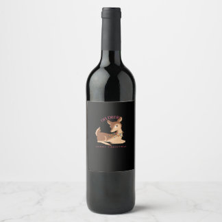 Oh Deer Christmas Modern Design Wine Label