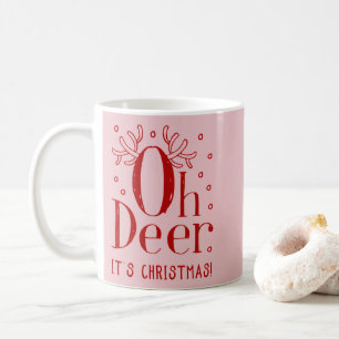 Oh deer Christmas mug illustration coffee