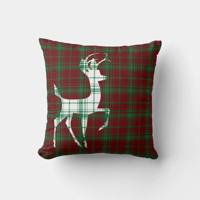Oh Deer! Christmas Plaid Cushion (Front)