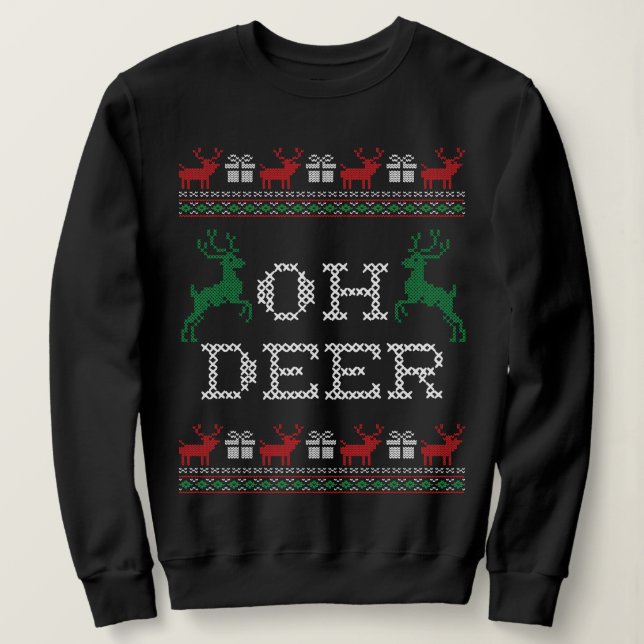 OH DEER CHRISTMAS SWEATSHIRT (Design Front)