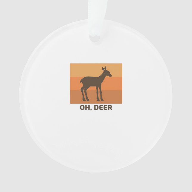 Oh Deer Classic Simple Design Ornament (Front)