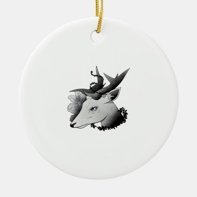 Oh Deer Classic Style Ceramic Tree Decoration (Front)