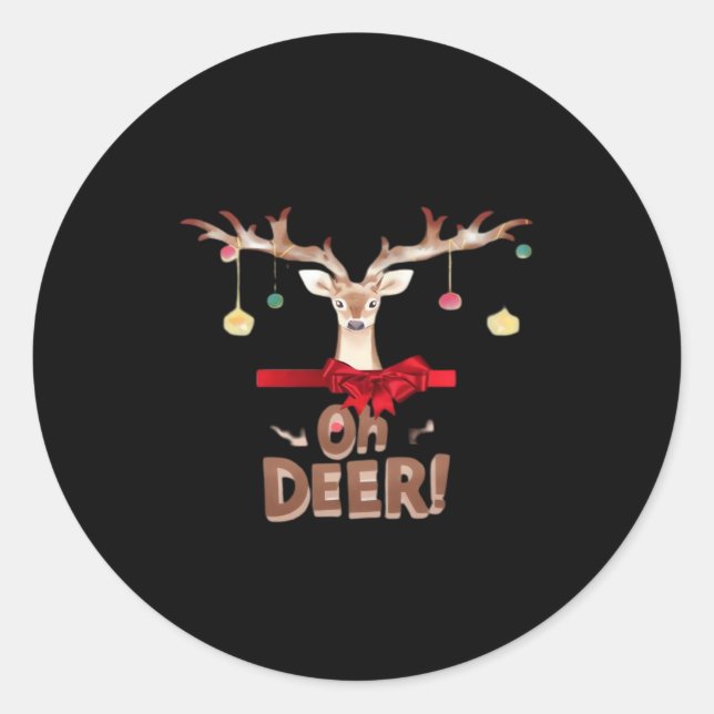 Oh Deer Classic Vibe  Classic Round Sticker (Front)