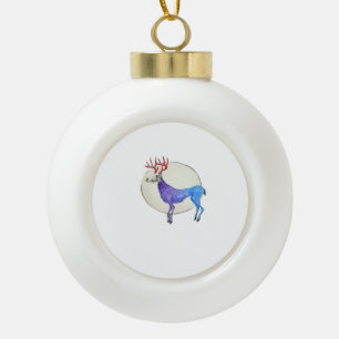 Oh Deer Clean Graphic Style  Ceramic Ball Christmas Ornament