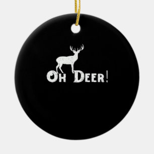 Oh Deer Clean Graphic Style Ceramic Tree Decoration