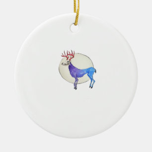Oh Deer Clean Graphic Style Ceramic Tree Decoration