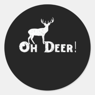Oh Deer Clean Graphic Style  Classic Round Sticker