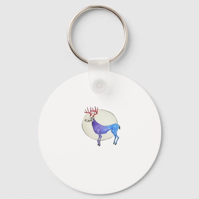 Oh Deer Clean Graphic Style Key Ring (Front)