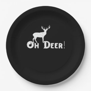Oh Deer Clean Graphic Style Paper Plate