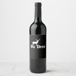 Oh Deer Clean Graphic Style  Wine Label