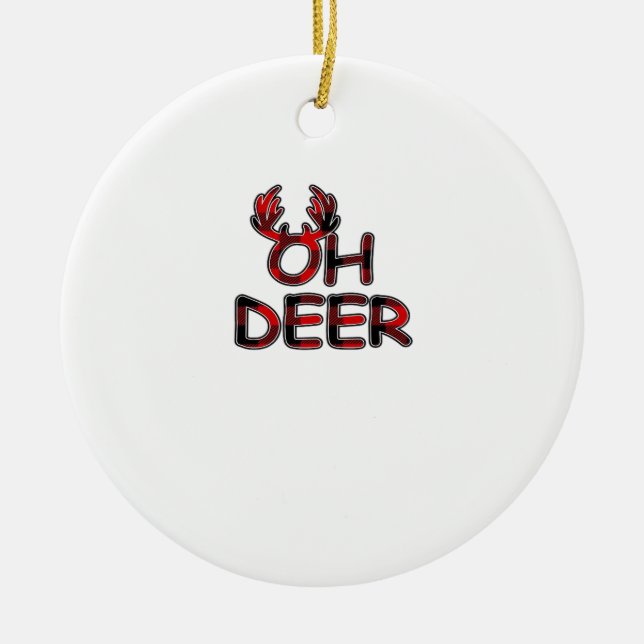 Oh Deer Clean Layout Ceramic Tree Decoration (Front)